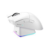 Machenike L8 Max Tri-Mode Beyaz 26000DPI Ultralight 58Gr RGB Charging Dock Gaming Mouse