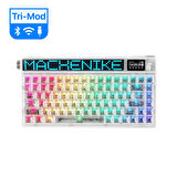 Machenike KT84-B84W Tri-Mode Gateron White Switch LCD RGB Beyaz İngilizce Gaming Klavye