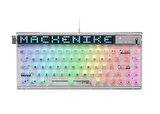 Machenike KT68 Kablolu Crystal Tactile Switch LCD RGB Beyaz İngilizce Gaming Klavye