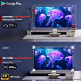 Vankyo Aurzen Boom Mini Android Google TV 4K Destekli Projeksiyon Cihazı +HDR10+ToF Auto Focus+ToF Auto Keystone+6G WiFi+6.1BT+20W Dolby Ses Sistemi+Ayarlanabilir Açılı Beyaz - PS5/PS4/XBOX/NINTENDO