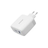 Ricomm 120W GaN 3 Portlu USB-C + USB-A QC3.0 PPS Hızlı Şarj Aleti + Type-C to Type-C 100W Şarj Kablosu