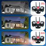 Apronx 6MP Wi-Fi Kamera | 3 Lens Üçlü Görüş PTZ Güvenlik Kamerası | Dış Mekan | Gece Renkli Görüş