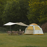 Naturehike Ango ES60 Gölgelikli Otomatik Kurulum Kamp Çadırı Thorn Yellow-Ekstra Gölgelikli