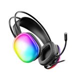 Lenovo Lecoo HT409 USB Kablolu RGB LED Aydınlatmalı Mikrofonlu Kulak Üstü Gaming Kulaklık Beyaz