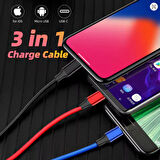 HEPU HP-11 Multi 3in1 2.4A 1.2m Data ve Şarj Kablosu