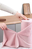 Çok Amaçlı Rulo Mikrofiber Temizlik Bezi 30x30 40 Yapraklı Pembe