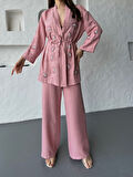 Nakış İşlemeli Kimono & Pantolon İkili Takım
