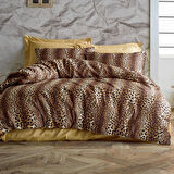 Keep London Home Series Natural Cotton(Doğal Pamuk) Tek Kişilik Nevresim Takımı-Kahverengi