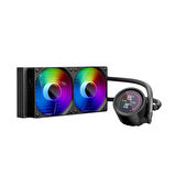 ONTECH - 1st Player Thunderstorm Ts4 240mm Siyah Argb Dijital Sıcaklık Göstergeli Am5, Am4 / Lga 1851, 1700 İşlemci Sıvı Soğutucu