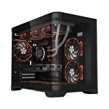 1st Player Uvıew Uv6 Siyah 750w 80+ Sılver Atx 3.1 Argb 3x12cm Fan Panoramik Temperli Cam Usb 3.0 M-