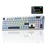 Aula F108 Pro Ekranlı Mekanik Klavye Reaper Switch RGB Hot Swap 8000mAh Makrolu Oyuncu Klavyesi Mavi