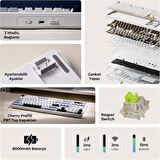 Aula F108 Pro Ekranlı Mekanik Klavye Reaper Switch RGB Hot Swap 8000mAh Makrolu Oyuncu Klavyesi Mavi