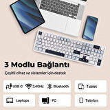 Aula F108 Pro Ekranlı Mekanik Klavye Reaper Switch RGB Hot Swap 8000mAh Makrolu Oyuncu Klavyesi Mavi