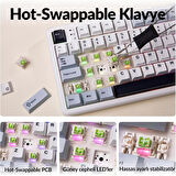 Aula F108 Pro Ekranlı Mekanik Klavye Reaper Switch RGB Hot Swap 8000mAh Makrolu Oyuncu Klavyesi Mavi