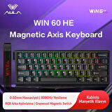Aula Win60 He Manyetik Klavye Rapid Trigger Graywood Swtich 8000Hz RGB TKL Hot Swap Oyuncu Klavyesi Siyah