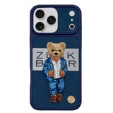 ZuckBear  iPhone 17 Pro Kılıf 3D PU Deri Nakışlı Gentleman Paris Kapak