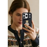 ZuckBear iPhone 17 Pro Max Kılıf 3D Figürlü Pu Deri Yüzey Manyetik Şarj Destekli Kapak Aristo