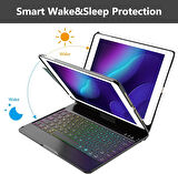 Apple iPad 5. Nesil 6. Nesil Air 1/2 Pro 9.7inç Kılıf Kablosuz Dönebilen Klavyeli Kılıf Keyboard (Air 5/4 Değildir)