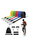 11 Parça Deluxe Profesyonel Direnç Lastiği Seti Latex Premium Kalite Fitness Kondisyon Direnç Lastik
