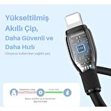 Baseus Ultra Hızlı 1.2MT 2.4A İphone Şarj Kablosu İphone 11 12 13 14 Pro Max Şarj Kablo, Akım ve Isı Korumalı