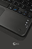 iPad Pro 11 2024 Uyumlu Fuchsia Touch Padli Bluetoothlu Klavyeli Standlı Tablet Kılıfı