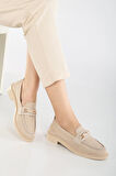 Stony Kadın Bej Günlük Ortopedik Zincir Detaylı Babet 
