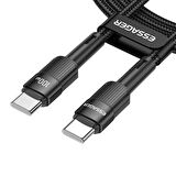 Essager 2 Metre QC4.0 PD 100W Type C to Type C Şarj Kablosu 480Mbps Veri Aktarım Şarj Akım Korumalı