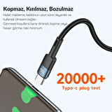 Essager 2 Metre QC4.0 PD 100W Type C to Type C Şarj Kablosu 480Mbps Veri Aktarım Şarj Akım Korumalı