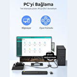 Polham Jazos 2in1 Çift Yönlü HDMI Switch Adaptör, 4K 60Hz, Çift Ekran Bağlantılı Çevirici, TV,PC,Projektör