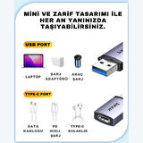 Polham Jazos USB 3.1 To Type-C OTG Dönüştürücü Adaptör, 10 Gbps Veri Aktarım, Mini Type C Çevirici