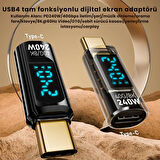 Polham 8K HDMİ, 40Gpbs ve 240W Süper Hızlı Dişi Type C to Erkek Type C Şarj, Data ve HDMİ Çevirici Adaptör