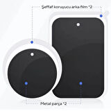 Polham 0.4mm 2 Adet Set Ultra İnce Yapışkanlı Metal Mıknatıs, 3M Hafif Tüm Telefonlara Uyumlu Mıknatıs