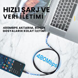 Essager 0.50CM 60W Type C to Type-C Ultra Hızlı Data Şarj Kablosu,Süper Dayanıklı Şarj ve Data Kablosu
