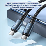 Essager 1 Metre 60W Type C to Type-C Ultra Hızlı Data Şarj Kablosu,Süper Dayanıklı Şarj ve Data Kablosu