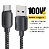 Essager 2 Metre 7A 100W E-Marker Süper Hızlı USB To Type C Şarj Data Kablosu, Akım,Isı, Güçlü Kablo