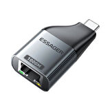 Essager 1000Mbps Type-C to RJ45 Dönüştürücü, Gecikmesiz Süper Hızlı Type C To Ethernet Çevirici