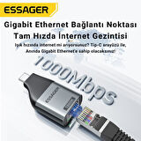Essager 1000Mbps Type-C to RJ45 Dönüştürücü, Gecikmesiz Süper Hızlı Type C To Ethernet Çevirici