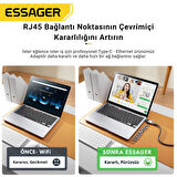 Essager 1000Mbps Type-C to RJ45 Dönüştürücü, Gecikmesiz Süper Hızlı Type C To Ethernet Çevirici
