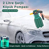 Polham 2 Litre Şarjlı Otomatik Yüksek Basınçlı Araç Yıkama Köpük Püskürtücü El Pompası, Çok Amaçlı Köpük Pompası