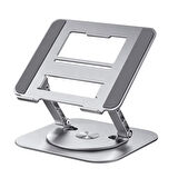 Polham 360 Derece Dönebilen Yükseklik, Açı Ayarlı Notebook, Tablet Standı, Kaydırmaz, Katlanabilir Stand