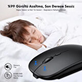 Polham Şarj Edilebilir 600mAh Çift Modlu Kablosuz Mouse, Laptop, Tablet, Telefon, TV Uyumlu Mouse Süper Sessiz
