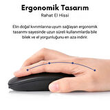 Polham Şarj Edilebilir 600mAh Çift Modlu Kablosuz Mouse, Laptop, Tablet, Telefon, TV Uyumlu Mouse Süper Sessiz