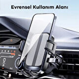 Polham Yuvarlak Havalandırma Uyumlu Araç İçi Telefon Tutucu, Sarsılmaz, Titremez, Mercedes, Audi Uym
