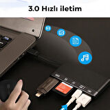 Polham 6in1 Type-c ve Lightning Çift Girişli 2x USB, 2x Type C ve SD-TF Kart Çevirici Adaptör OTG HUB