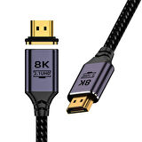 Polham Manyetik Mıknatıslı 1 Metre 8K 60Hz HDMİ To HDMİ Görüntü Aktarım Kablosu, 48GBPS 2.1UHD HDMİ