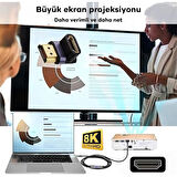 Polham 90 Derece HDMİ to 8K 60Hz HDMİ Çevirici Adaptör, 1K,2K,4K HDMİ Girişi 8K HDMİ Dönüştürücü Başlık