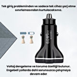 Polham Süper Hızlı 78W 1xUSB ve 2x PD Type-C Araç Şarj Cihazı, 12/24V Çakmaklık Akım ve Isı Korumalı