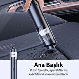 Polham 90W 5000PA 3600Mah Uzun Şarjlı El Tipi Süpürge, Araç Süpürgesi, Vakum,Üfleme Özellikli Süpürge