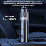 Polham 90W 5000PA 3600Mah Uzun Şarjlı El Tipi Süpürge, Araç Süpürgesi, Vakum,Üfleme Özellikli Süpürge