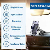 Polham Nano Vantuzlu Teleskopik Torpido Üstü Telefon Tutucu, V Tipi Düşmez Sarsılmaz Telefon Tutucu